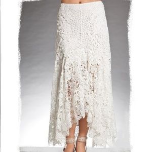 Boston Proper boho *rare* white lace maxi skirt